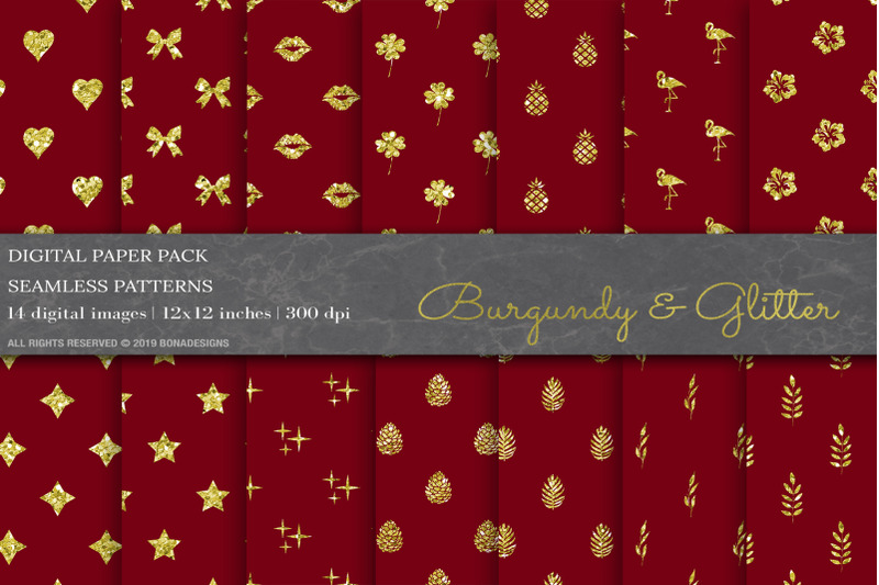 burgundy-glitter-digital-papers