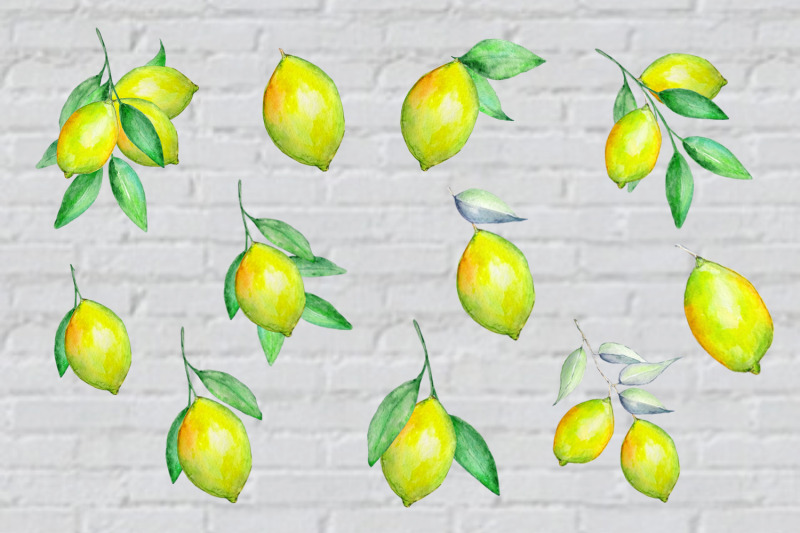 watercolor-lemon-clipart-tropical-fruit