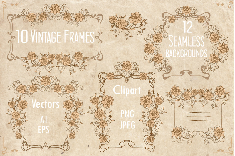 vintage-frames-amp-seamless-background