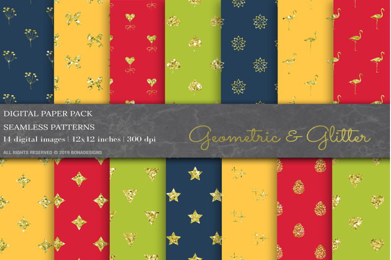 glitter-geometric-digital-papers