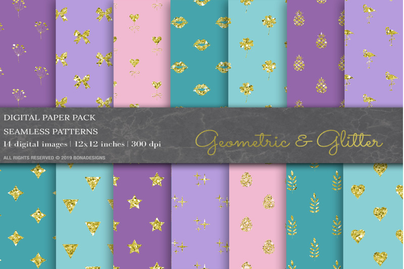 glitter-geometric-digital-papers