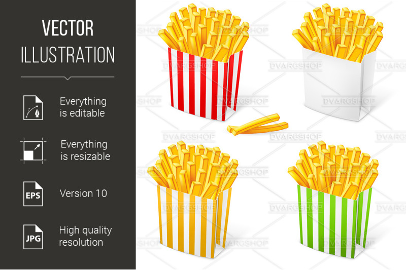 french-fries-in-a-multi-colored-striped-packaging