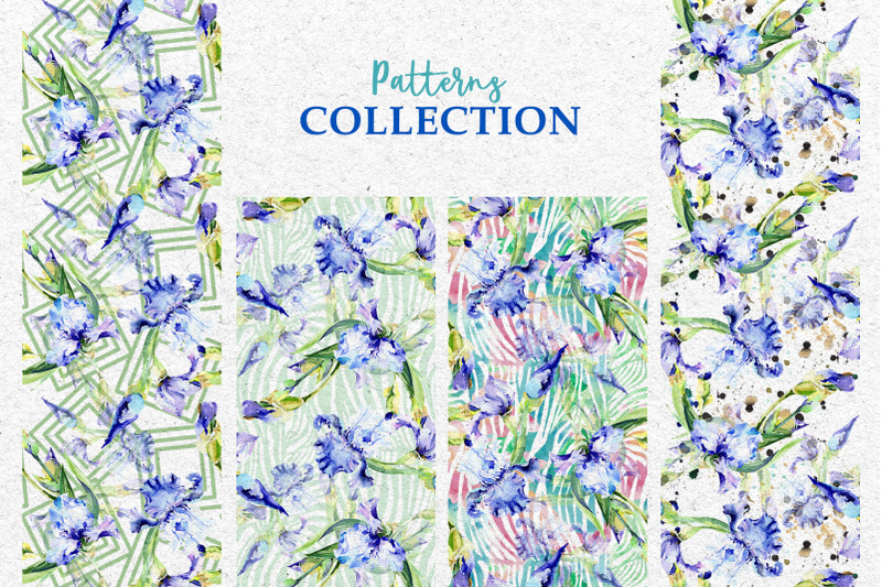 blue-watercolor-irises-png-set