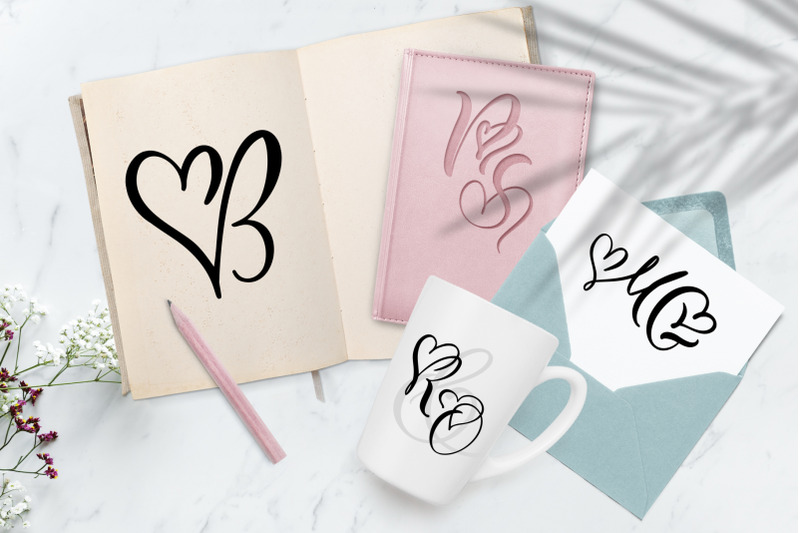 wedding-heart-monogram-font