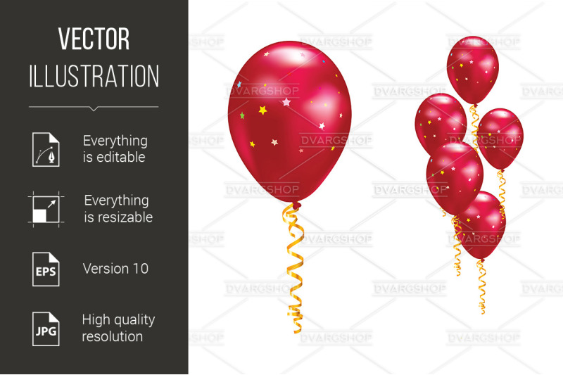 balloons-with-stars-and-ribbons