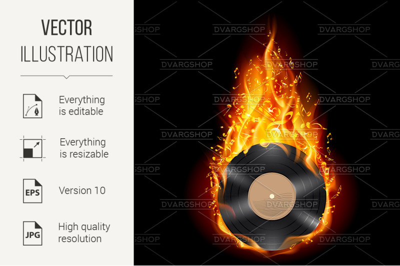 vinyl-disc-in-flames-of-fire