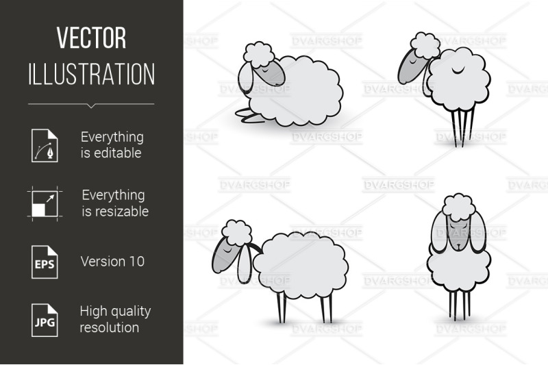 three-abstract-gray-sheep