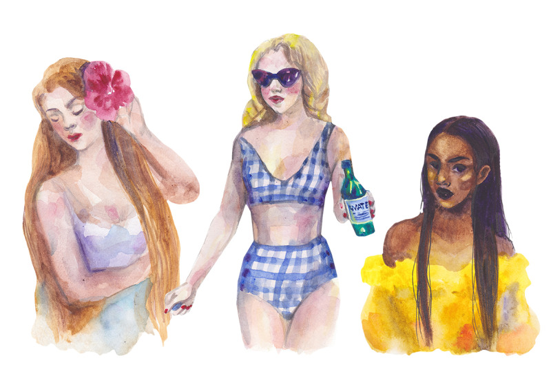 watercolor-summer-girls