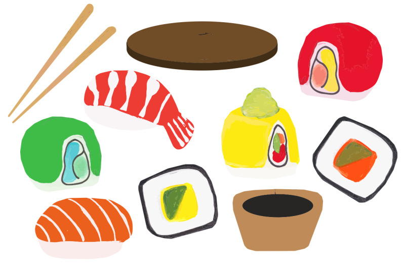 sushi-illustrations-vector-food-set