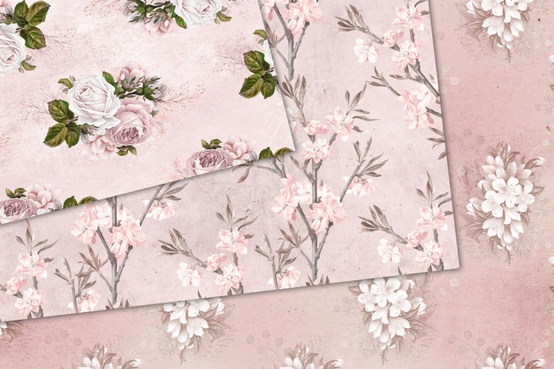 pink-shabby-floral-digital-paper