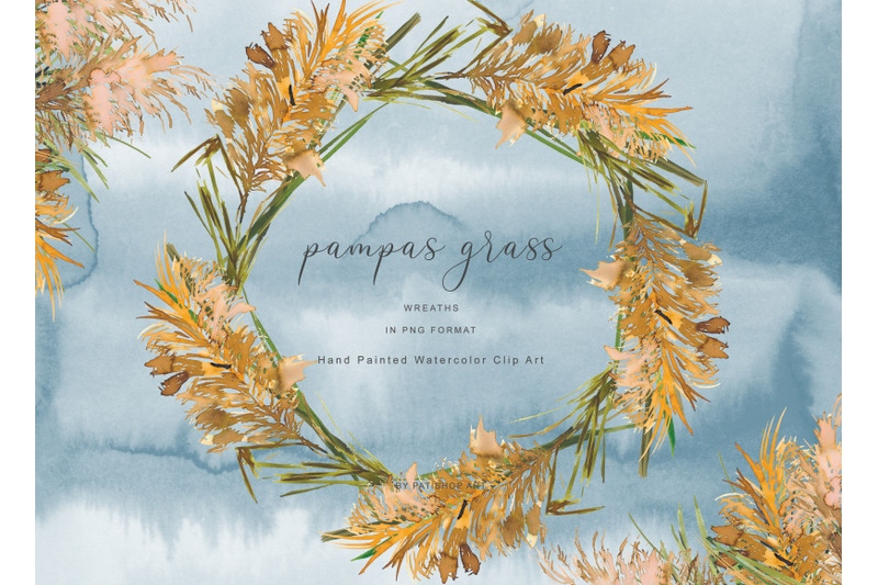 watercolor-pampas-grass-wreath-collection