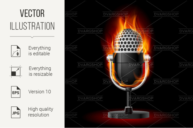 old-microphone-in-fire