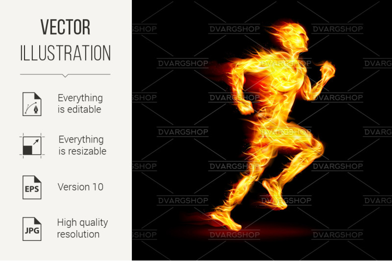 fiery-running-man