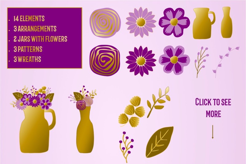 purple-and-golden-flowers-clipart-and-patterns