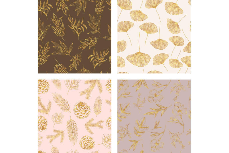 gold-seamless-botanical-papers