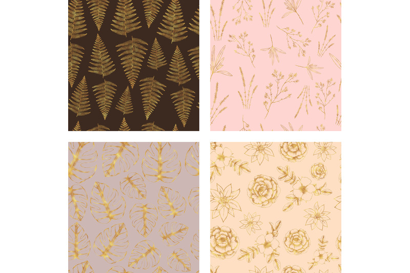 gold-seamless-botanical-papers