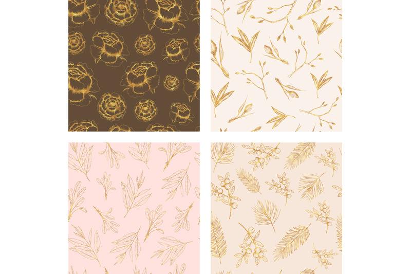 gold-seamless-botanical-papers