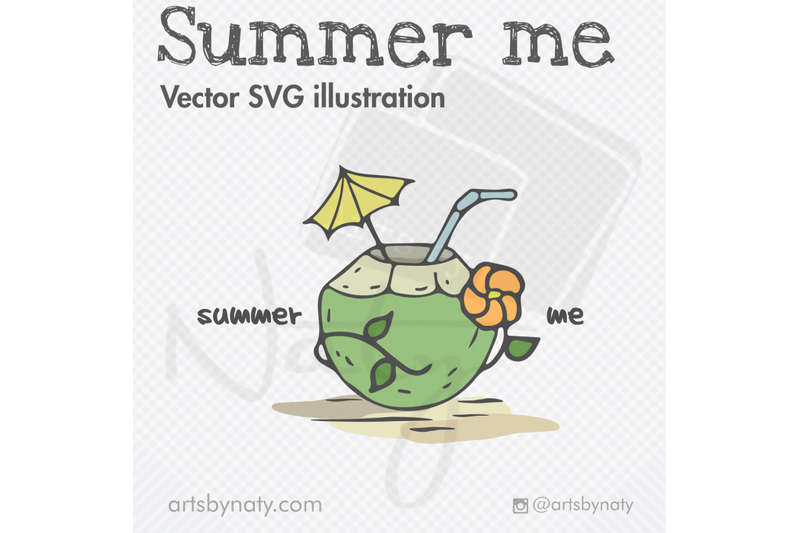 summer-me-with-coconut-fun-svg-vector-illustration