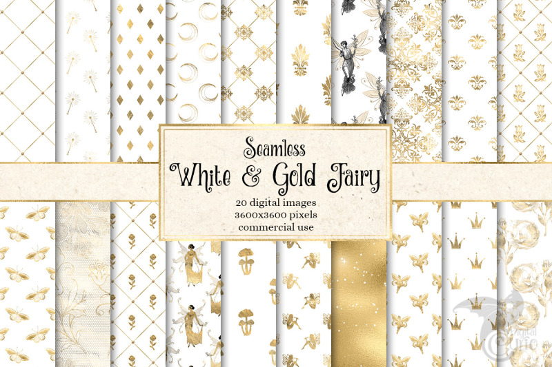 white-and-gold-fairy-digital-paper