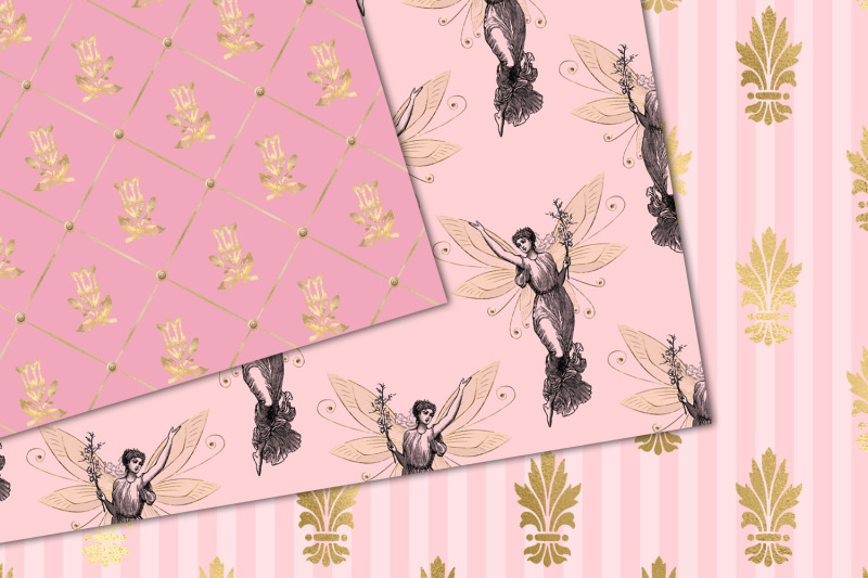 pink-and-gold-fairy-digital-paper