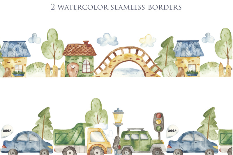 watercolor-transport-and-houses