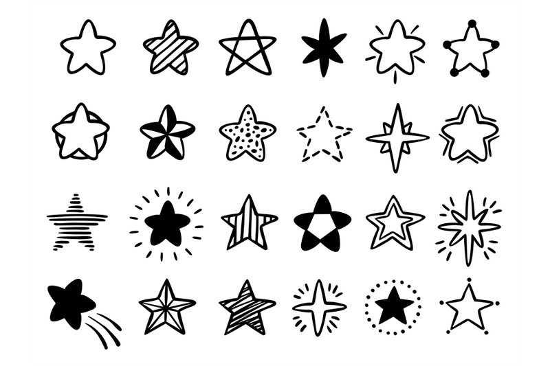 hand-drawn-stars-doodle-drawing-star-starry-sketch-and-favorites-sta