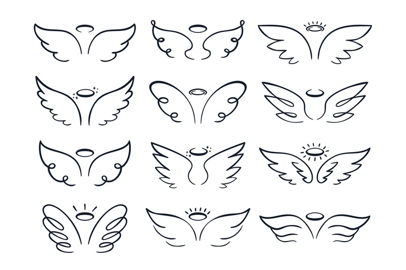 cartoon-sketch-wing-hand-drawn-angels-wings-spread-winged-icon-doodl