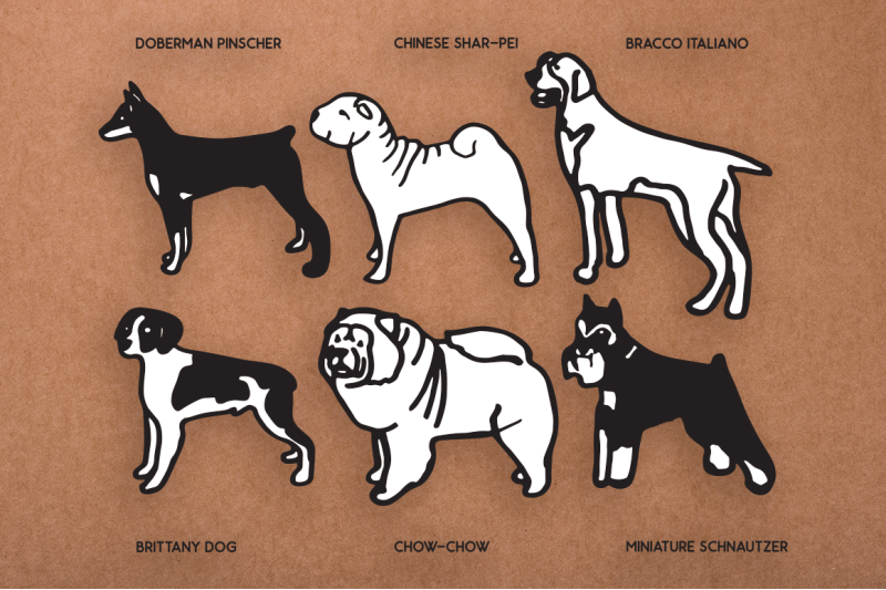 Download Dog Mega Bundle SVG Cut Files - 54 Dog Breeds Doodles By ...
