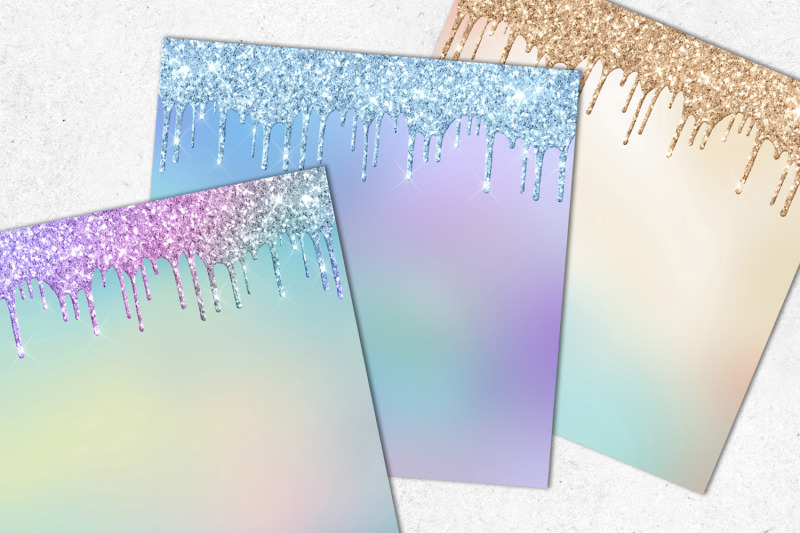 rainbow-ombre-glitter-drips-digital-paper