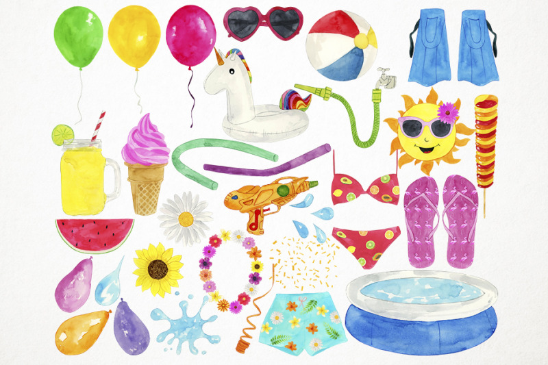 watercolor-pool-party-clipart-pool-party-clip-art-pool-clipart