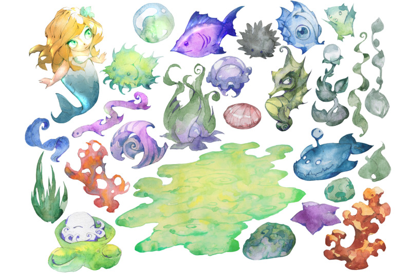 watercolor-aquarium-set