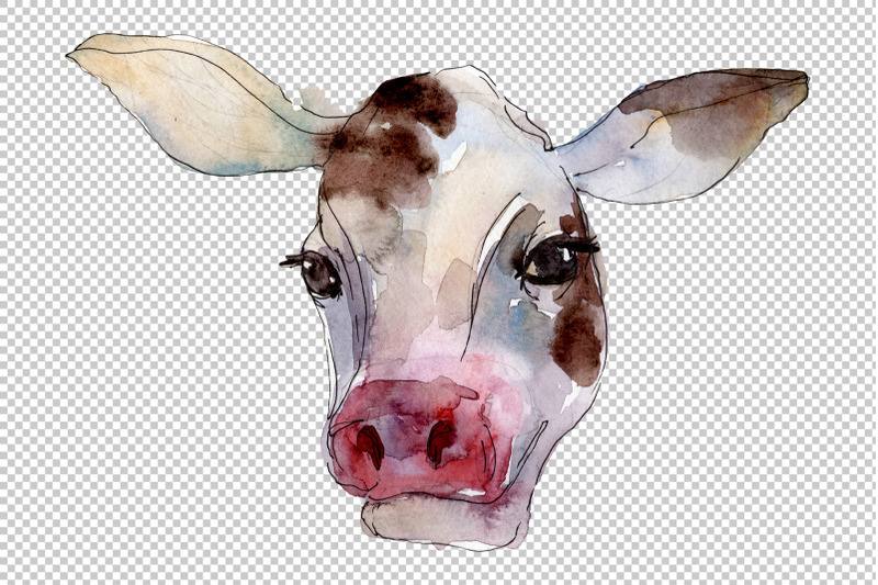 farm-animals-cow-head-watercolor-png