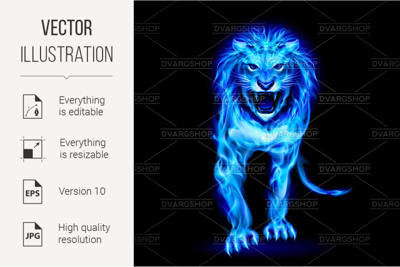 blue-fire-lion