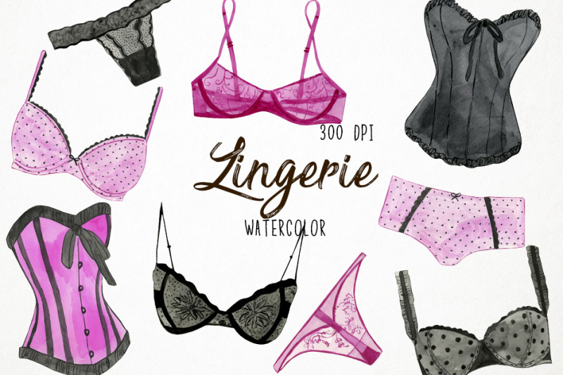 watercolor-lingerie-clipart-lingerie-clip-art