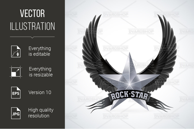 silver-star-with-rock-star-banner-and-wings
