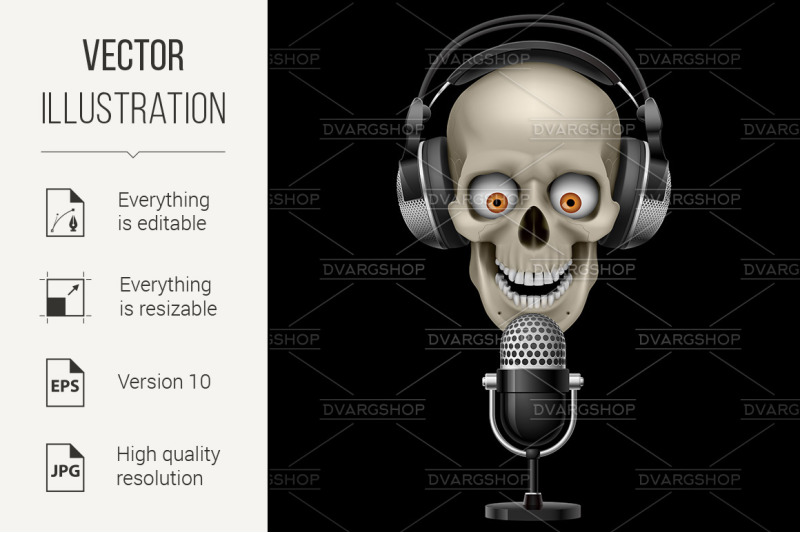 skull-with-headphones-with-microphone