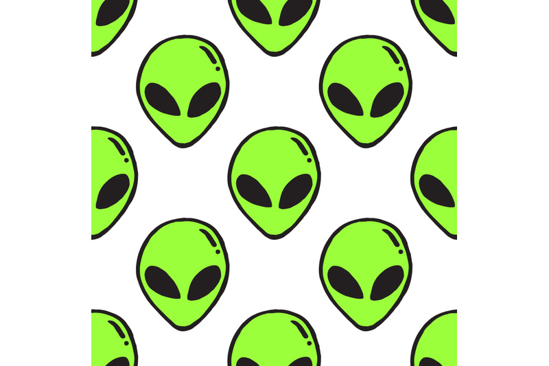 vector-alien-heads-seamless-patterns