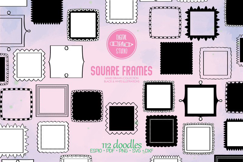 square-frames-hand-drawn-border-amp-decorative-label