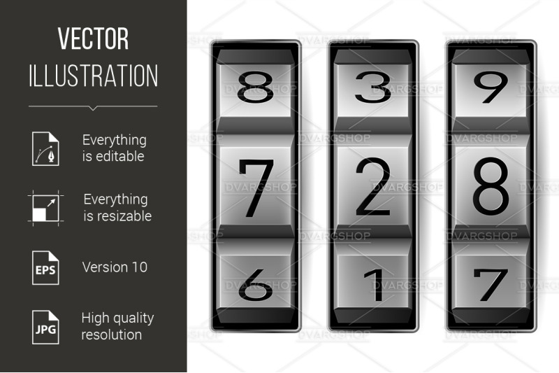 metallic-combination-lock