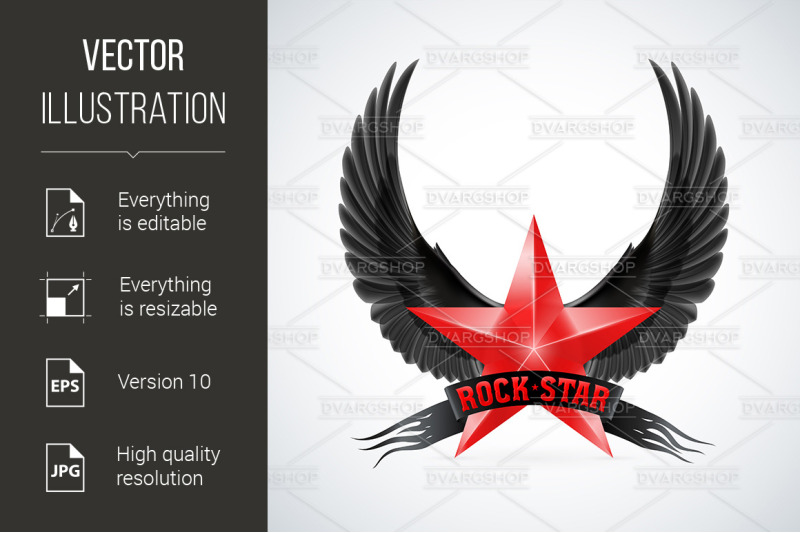 red-star-with-rock-star-banner-and-wings