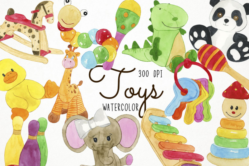 watercolor-toys-clipart-toys-clip-art