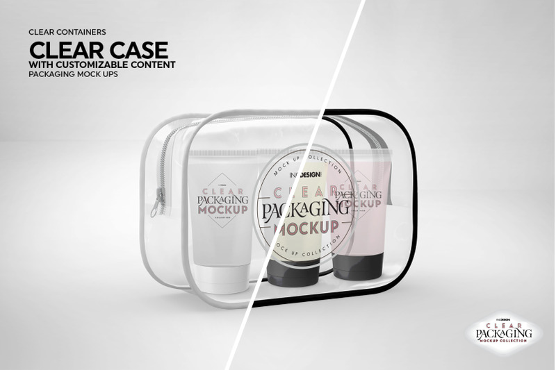 Download Clear Zipper Case Packaging Mockup By INC Design Studio | TheHungryJPEG.com