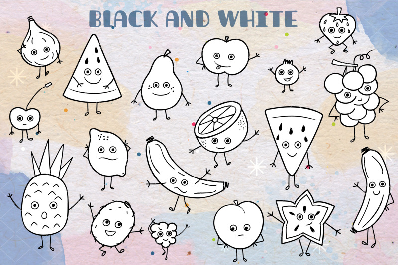 fruit-characters-hand-drawn-kawaii-food-cartoon