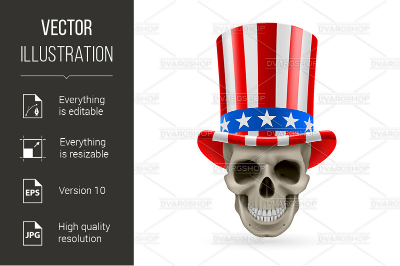 human-skull-with-uncle-sam-hat-on