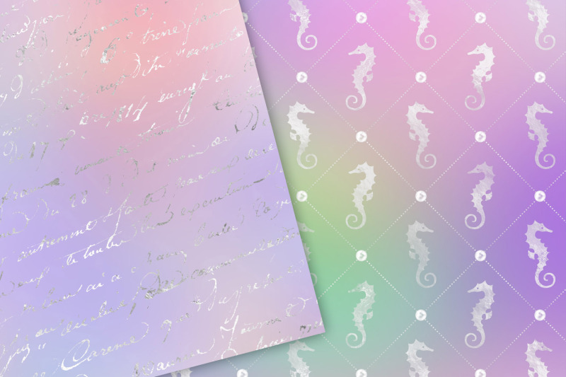 silver-mermaid-pastel-digital-paper