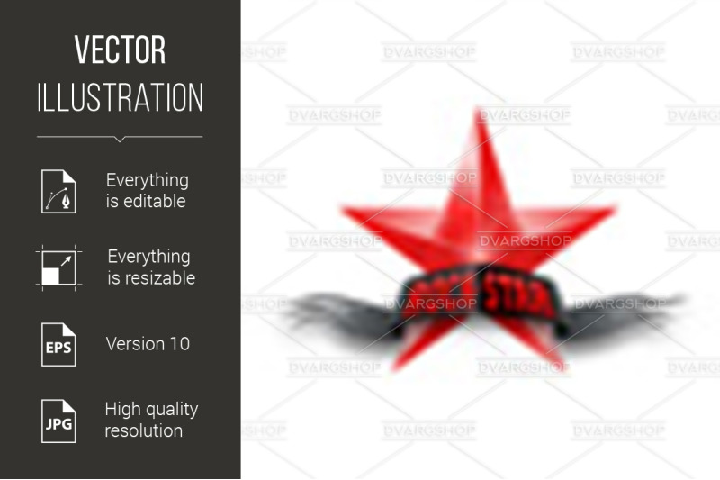 red-star-with-rock-star-banner