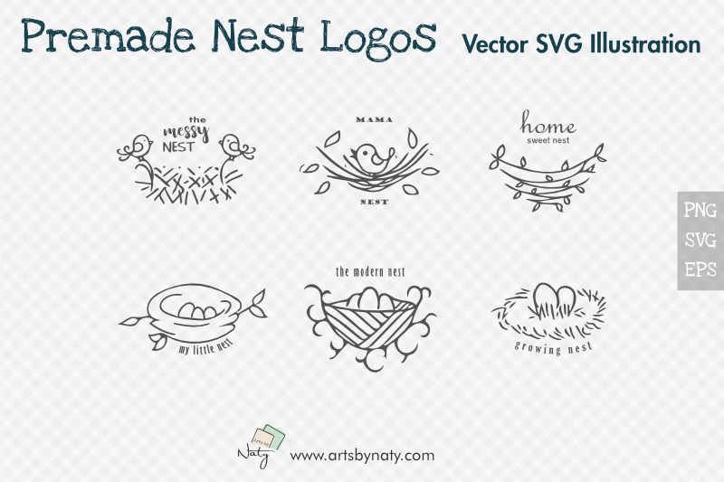 premade-nest-logos-svg-vector-illustrations