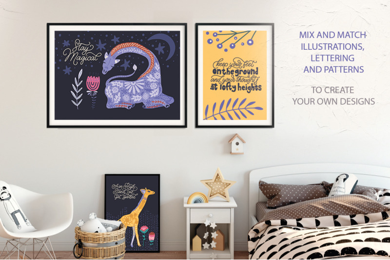 magic-giraffes-folk-art-graphic-set