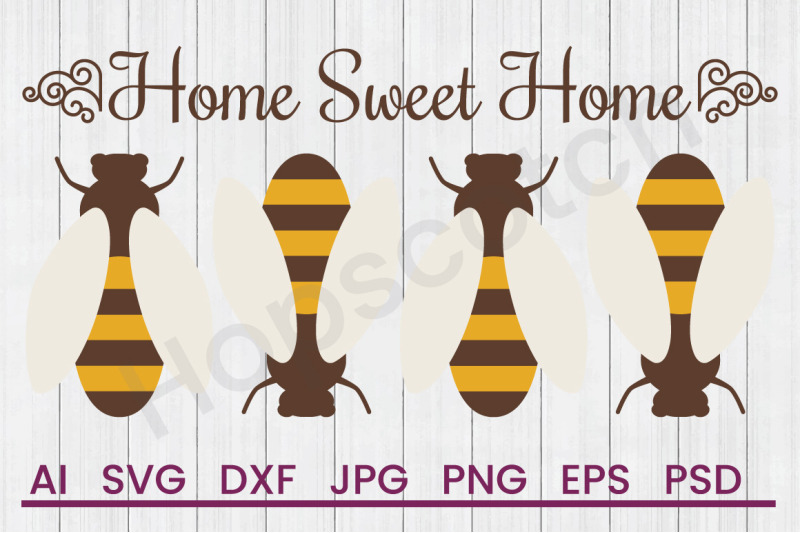 home-sweet-home-bees-svg-file-dxf-file