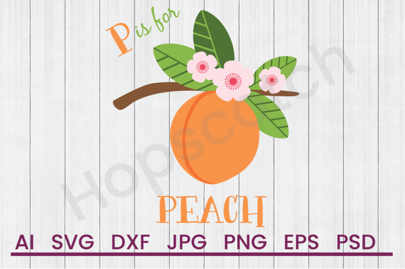 p-is-for-peach-svg-file-dxf-file